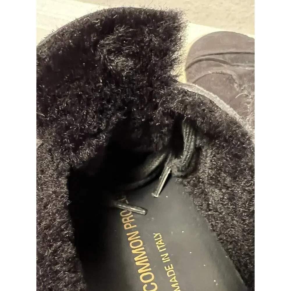 Common Projects Sneakers Size US 6.5 EU 37 Sherpa Suede Fuzzy Black Low‎ Lace Up